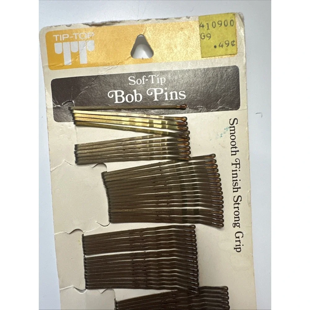 Vintage Lot Tip Top‎ Soft Tip Bobby Pins Lot USA 2 Packs